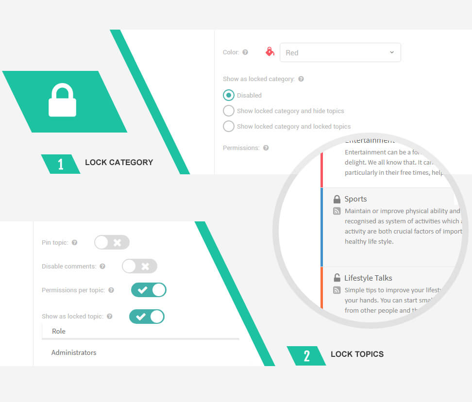 CATEGORY AND TOPIC LOCKING