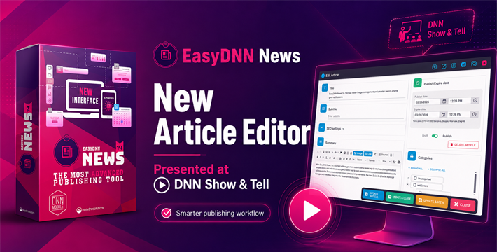 New EasyDNN News Article Editor Presented at DNN Show & Tell