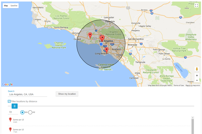 EasyDNN Maps - Store locator with radius slider