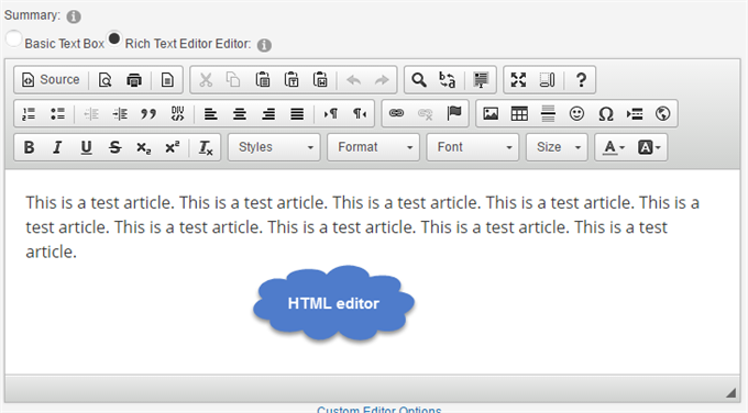 HTML editor