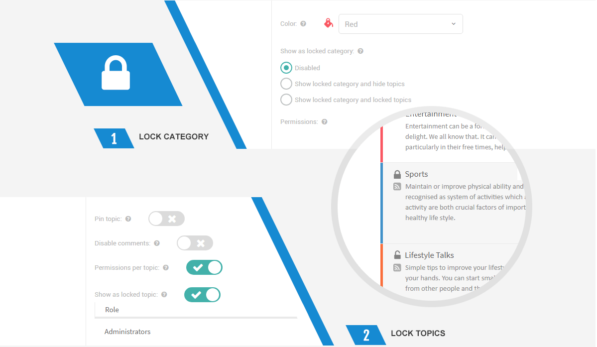 Category and topic locking